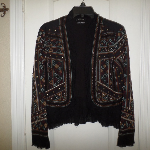Love Sam Jackets & Blazers - Love Sam Ruffled Embroidered Beaded Studded Jacket